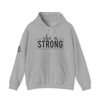 She is Strong - Unisex Heavy Blend Hooded Sweatshirt - Dark Logo