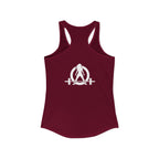Goal Weight Strong AF - Simple - Women's Ideal Racerback Tank - White Print Front & Back