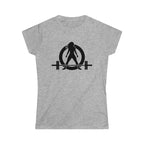 Iron Sharpens Iron - Women's Softstyle Tee - Black Logo Print on Front & Back