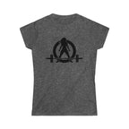 Iron Sharpens Iron - Women's Softstyle Tee - Black Logo Print on Front & Back