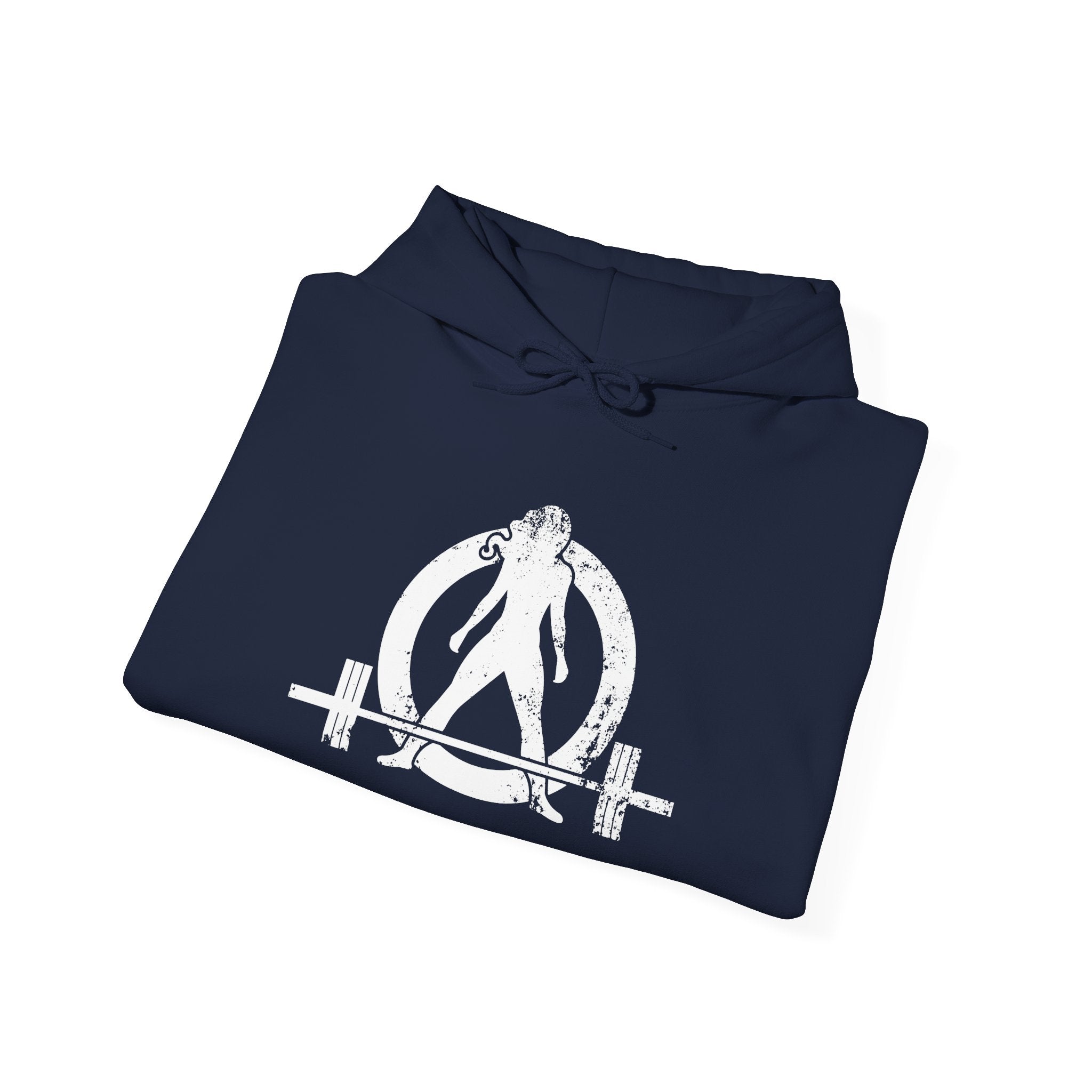 Strong Not Skinny - Unisex Heavy Blend Hooded Sweatshirt - White Distressed Logo