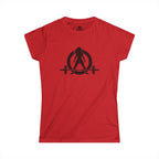 Lift Heavy Run Fast - Women's Softstyle Tee - Black Front & Back Logo