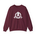 I DON’T WANT TO LOOK SKINNY I WANT TO LOOK LIKE I CAN KICK YOUR ASS - Unisex Heavy Blend™ Crewneck Sweatshirt - Distressed White Logo