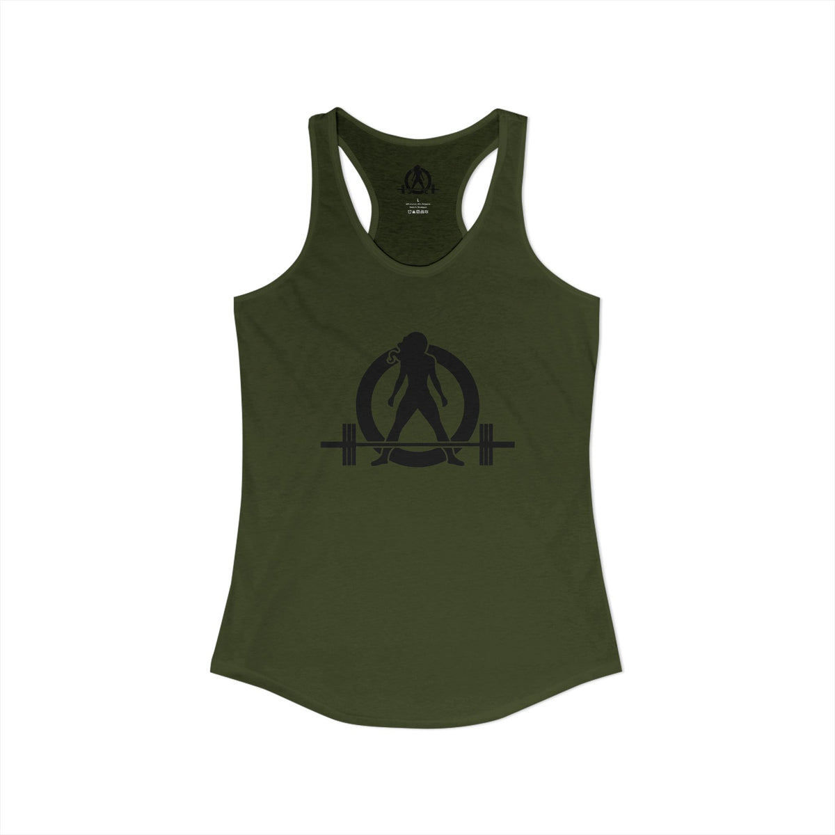 Grandma Lifts - Women's Ideal Racerback Tank - White Logo Front & Back