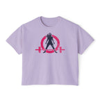 Women's Boxy Tee - Color Distressed Logo Front Plain Back