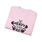 Lift Heavy Swing Fast - Unisex Ultra Cotton Tee - Black Logo Plain Back