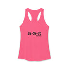 25 + 25 = 70 Women's Ideal Racerback Tank - Black Print Front & Back