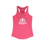 I Could Deadlift You - Women's Ideal Racerback Tank - White Logo - Front & Back Print