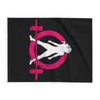 Arctic Fleece Blanket - Black Distressed Logo