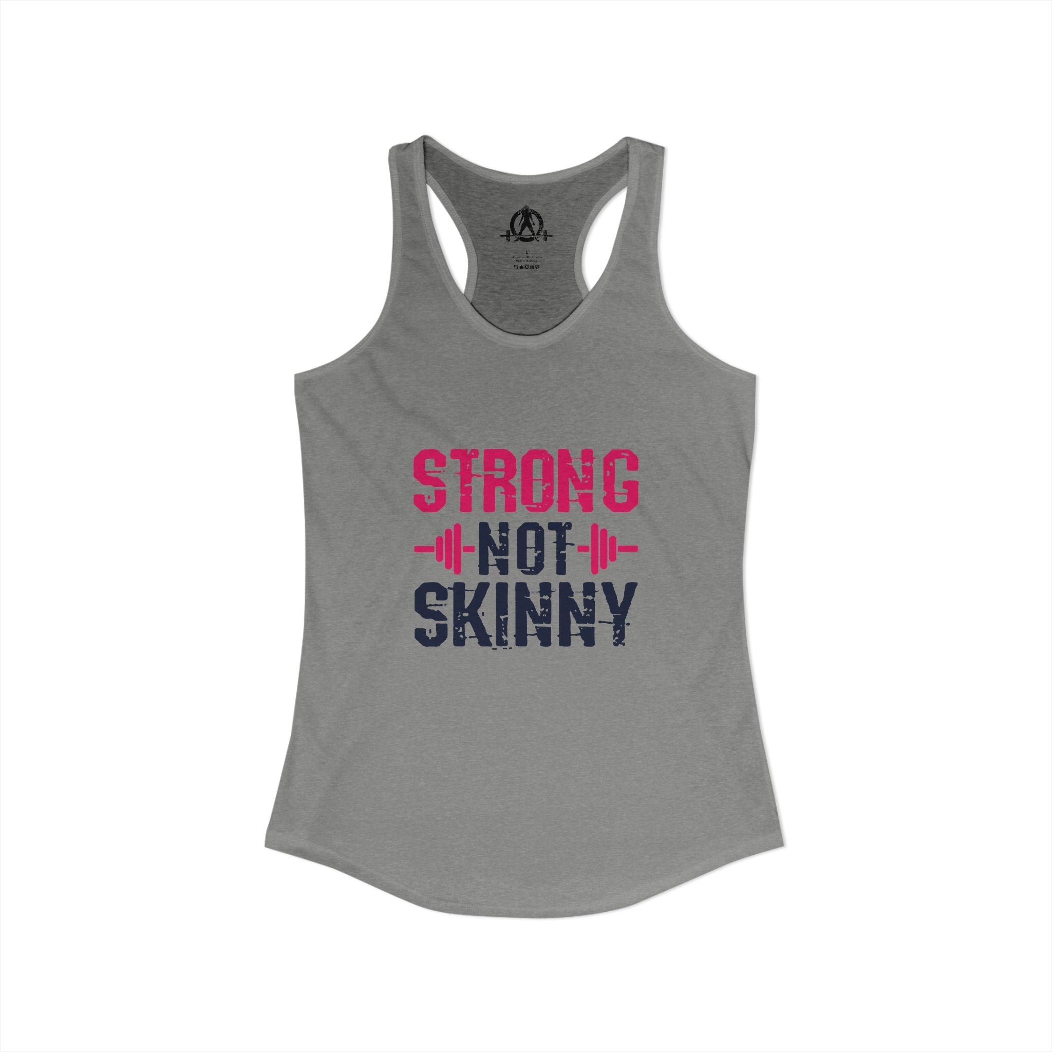 Strong Not Skinny - Color Distressed Logo - Women's Ideal Racerback Tank