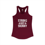 Strong Not Skinny - Women's Ideal Racerback Tank - Front White Logo