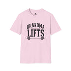 Grandma Lifts -  Unisex Softstyle T-Shirt — Front Black Logo