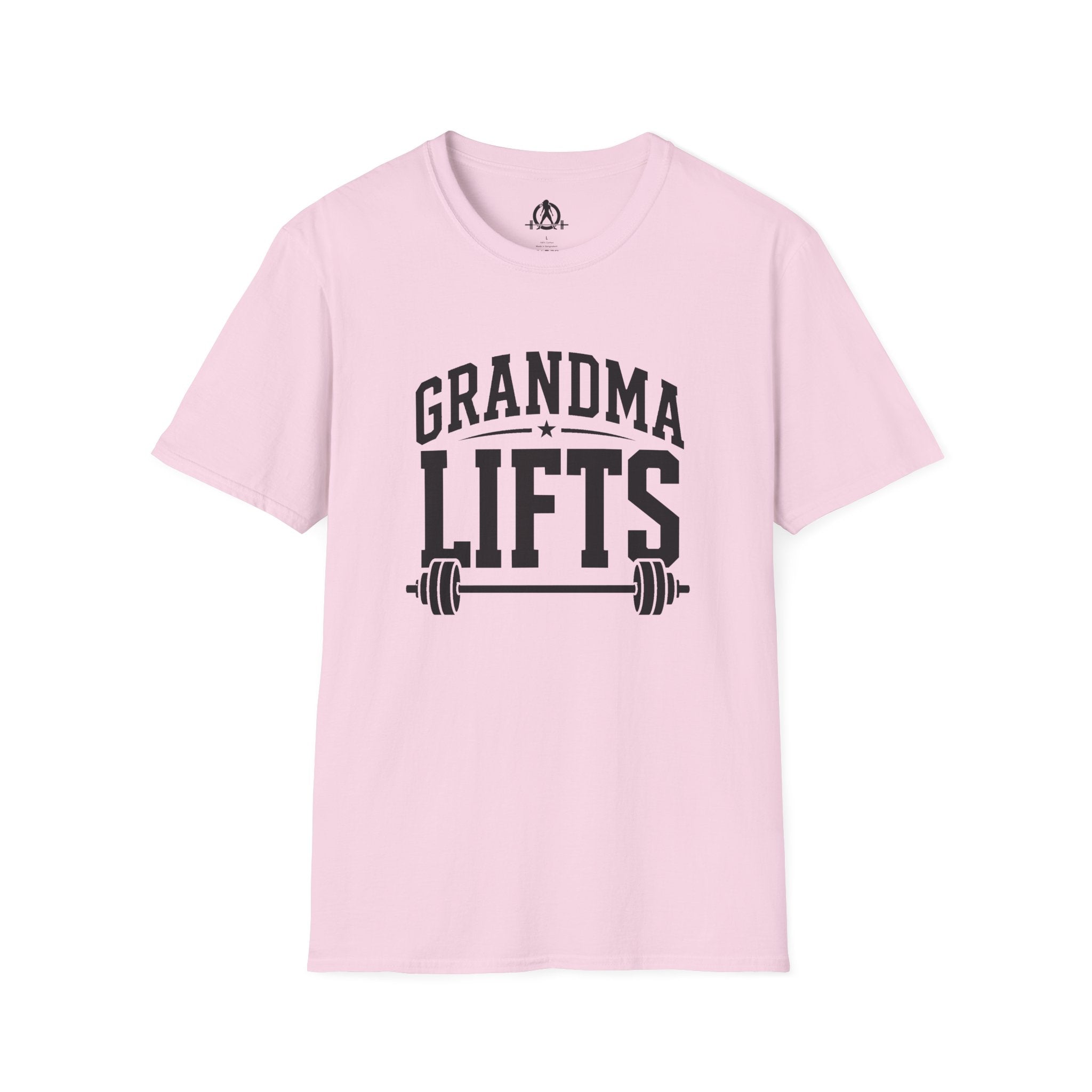 Grandma Lifts -  Unisex Softstyle T-Shirt — Front Black Logo
