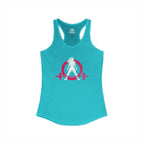 Women's Ideal Racerback Tank - Distressed  Color Distressed Logo Front & Plain Back