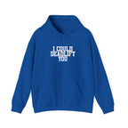 WWLW “I Could Deadlift You” Hoodie - Front White Logo Plain Back