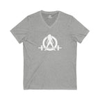 Goal Weight Strong AF - Unisex Jersey Short Sleeve V-Neck Tee - Front & Back White Print
