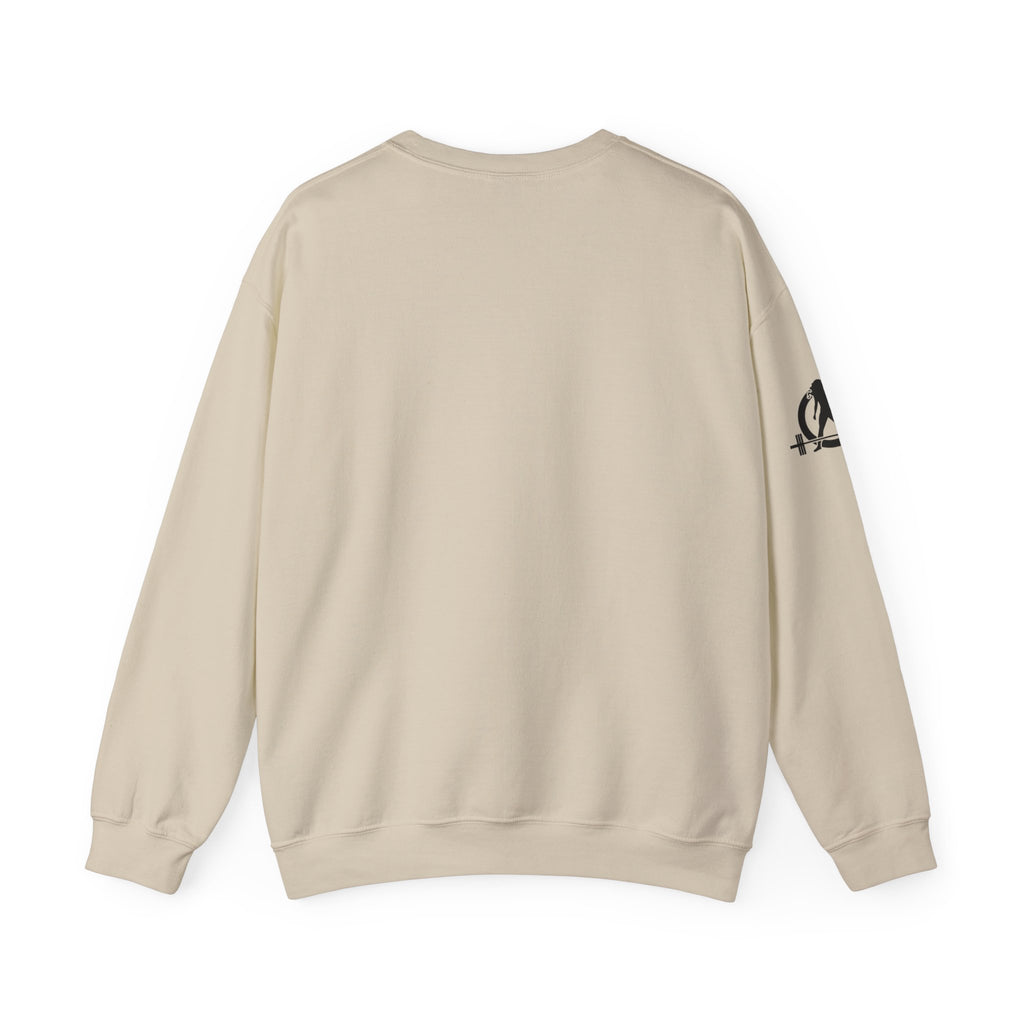 Iron Sharpens Iron - Unisex Heavy Blend™ Crewneck Sweatshirt - Front Black Logo - Plain Back