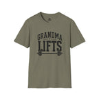 Grandma Lifts -  Unisex Softstyle T-Shirt — Front Black Logo