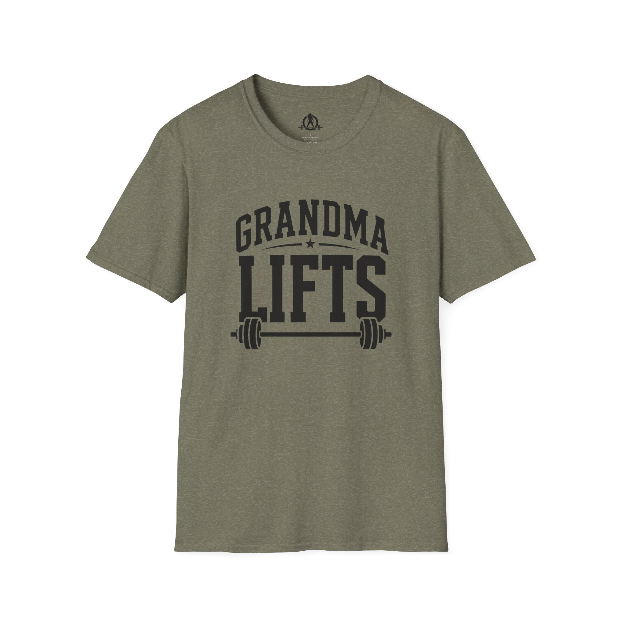 Grandma Lifts -  Unisex Softstyle T-Shirt — Front Black Logo