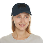 Lift Like A Girl - Dad Hat with Leather Patch (Rectangle) - Black Font