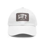 Lift Like A Girl Leather Patch Hat - White Font
