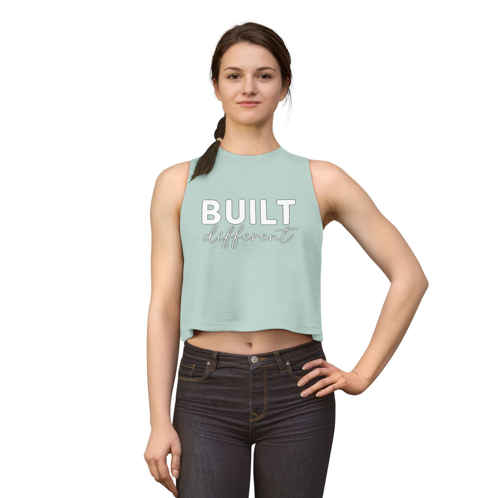 Built Different - Women's Crop Top - White Logo