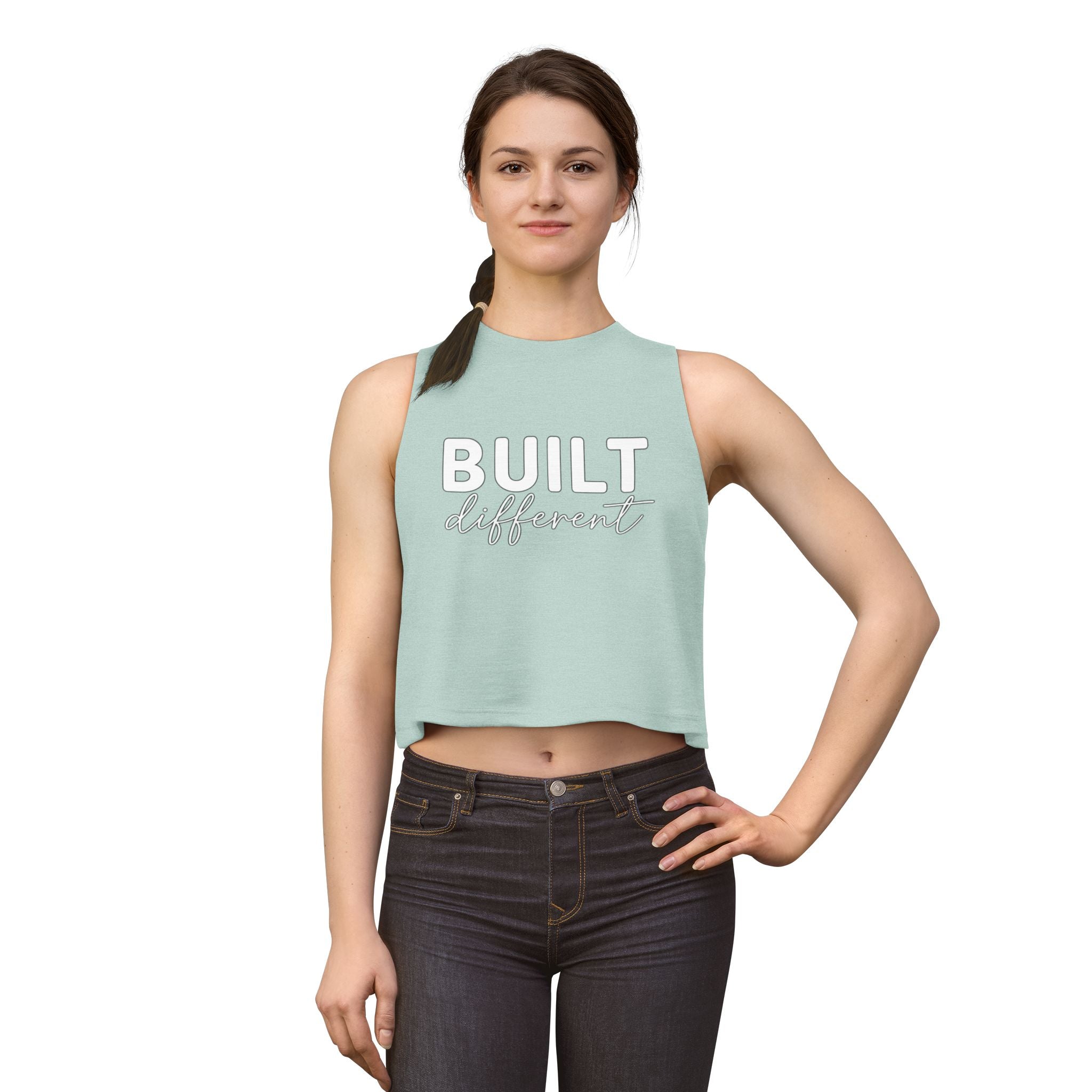 Built Different - Women's Crop Top - White Logo
