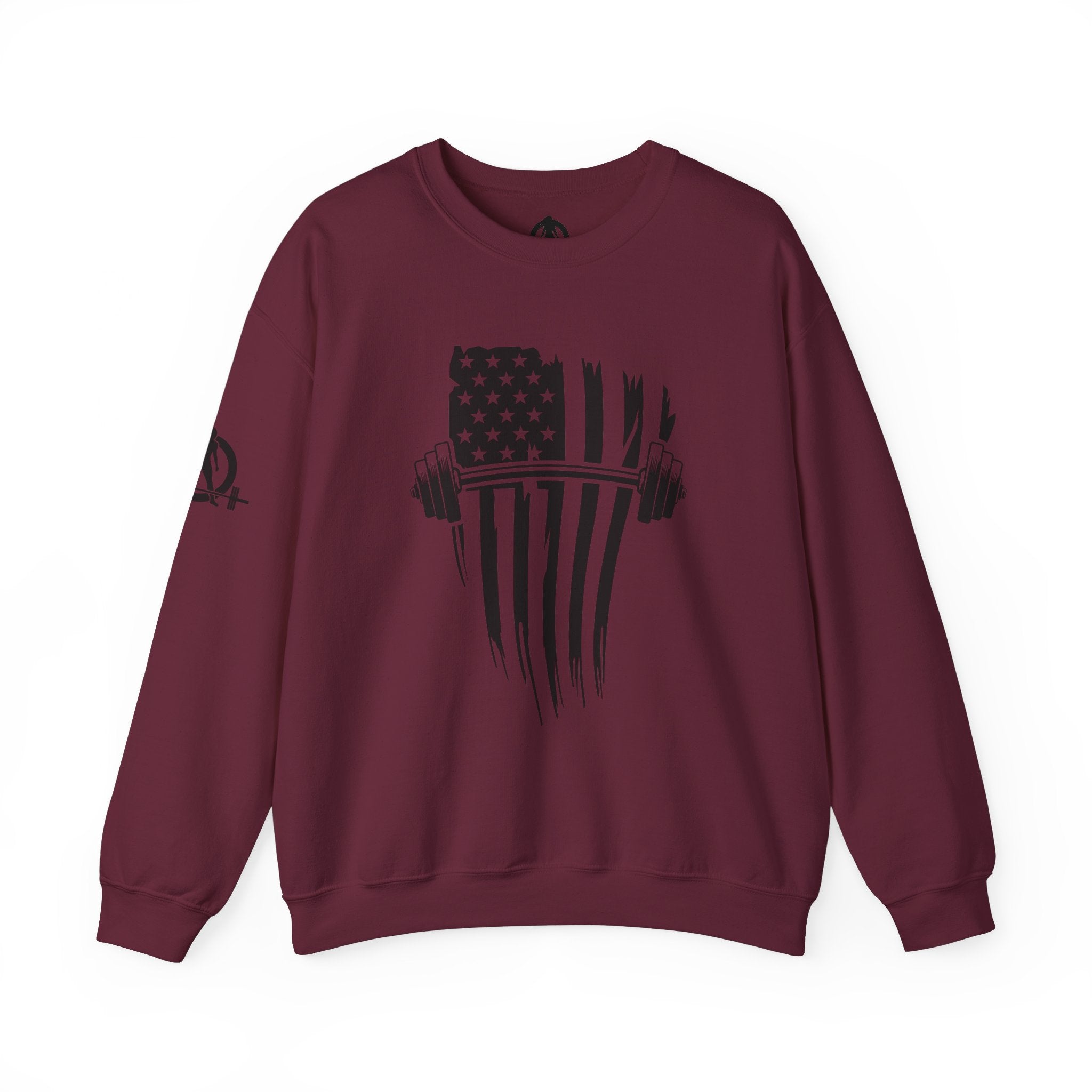 USA Barbell - Unisex Heavy Blend™ Crewneck Sweatshirt - Black Logo