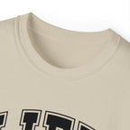 Lift Like A Girl - Unisex Ultra Cotton Tee - Front Black Logo - Plain Back