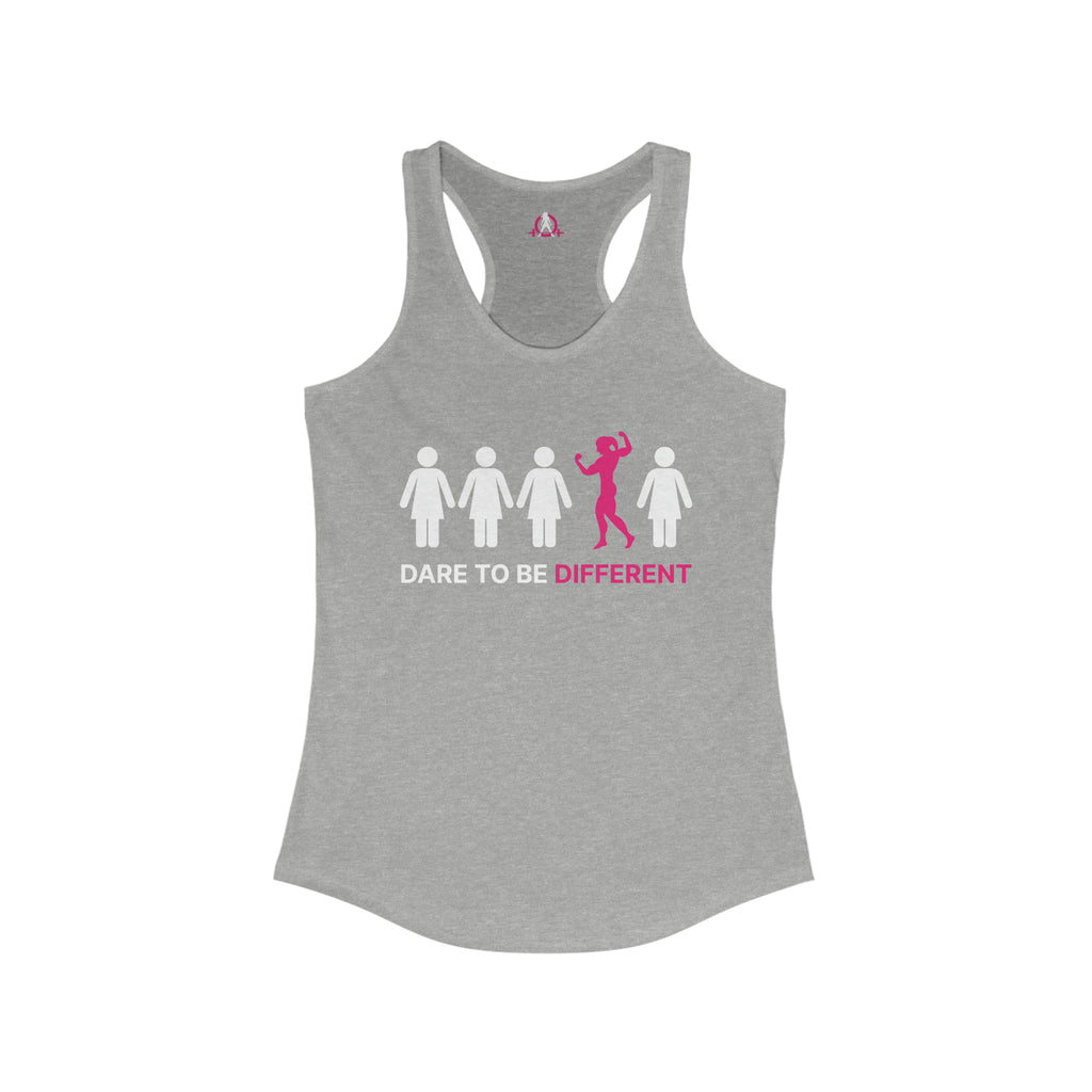 Dare To Be Different - Flex - Women's Ideal Racerback Tank - Front Logo - Plain Back