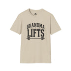 Grandma Lifts -  Unisex Softstyle T-Shirt — Front Black Logo