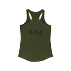 25 + 25 = 70 Women's Ideal Racerback Tank - Black Print Front & Back