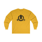 Distressed - Ultra Cotton Long Sleeve Tee - Black Logo