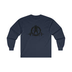 Distressed - Ultra Cotton Long Sleeve Tee - Black Logo