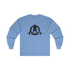 Distressed - Ultra Cotton Long Sleeve Tee - Black Logo