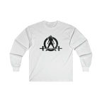 Distressed - Ultra Cotton Long Sleeve Tee - Black Logo