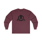 Distressed - Ultra Cotton Long Sleeve Tee - Black Logo