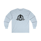 Distressed - Ultra Cotton Long Sleeve Tee - Black Logo