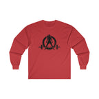Distressed - Ultra Cotton Long Sleeve Tee - Black Logo