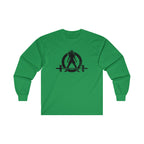 Distressed - Ultra Cotton Long Sleeve Tee - Black Logo