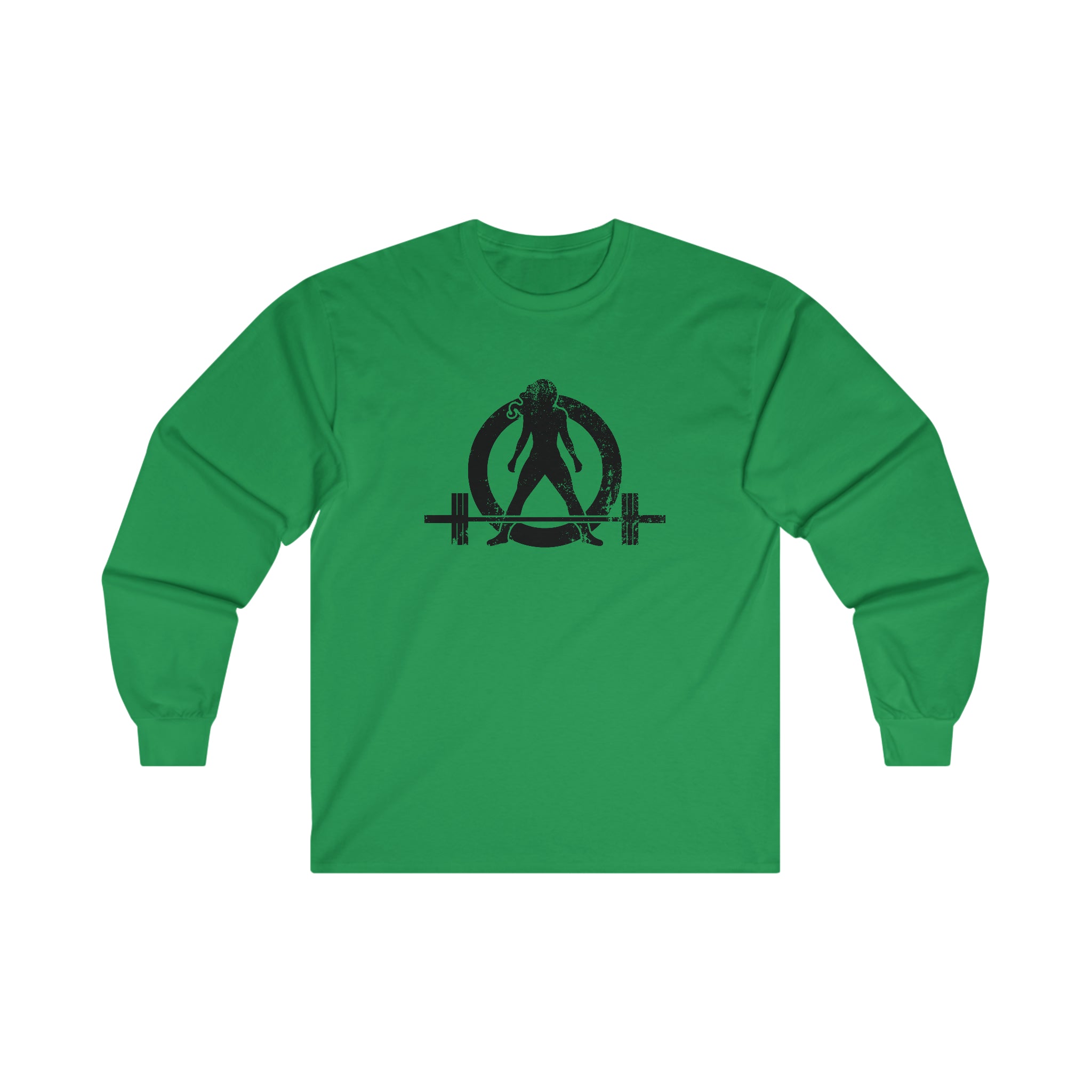 Distressed - Ultra Cotton Long Sleeve Tee - Black Logo