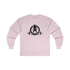 Distressed - Ultra Cotton Long Sleeve Tee - Black Logo