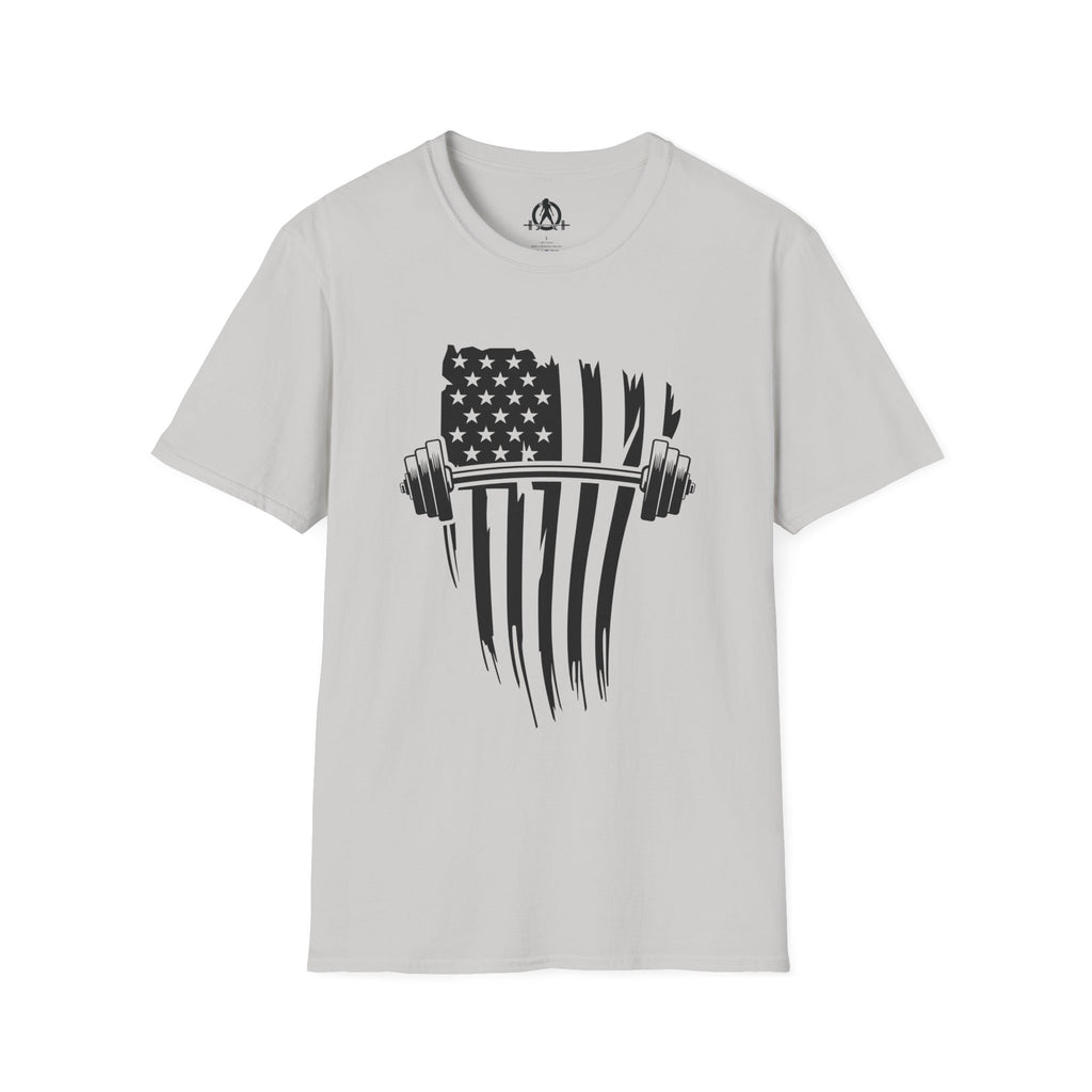 USA Barbell  - Unisex Softstyle T-Shirt - Black Logo - Plain Back