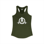 Goal Weight Strong AF - Simple - Women's Ideal Racerback Tank - White Print Front & Back
