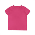 Ladies' V-Neck T-Shirt - Classic White Logo