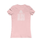 I DON’T WANT TO LOOK SKINNY I WANT TO LOOK LIKE I CAN KICK YOUR ASS - White WWLW Distressed Logo - Women's Favorite Tee