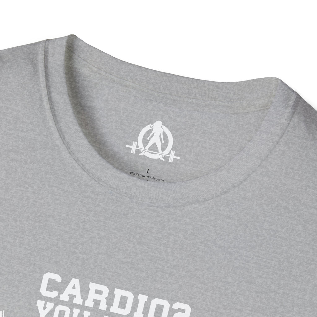 Cardio? Lift Weights Faster - Unisex Softstyle T-Shirt - Front Logo