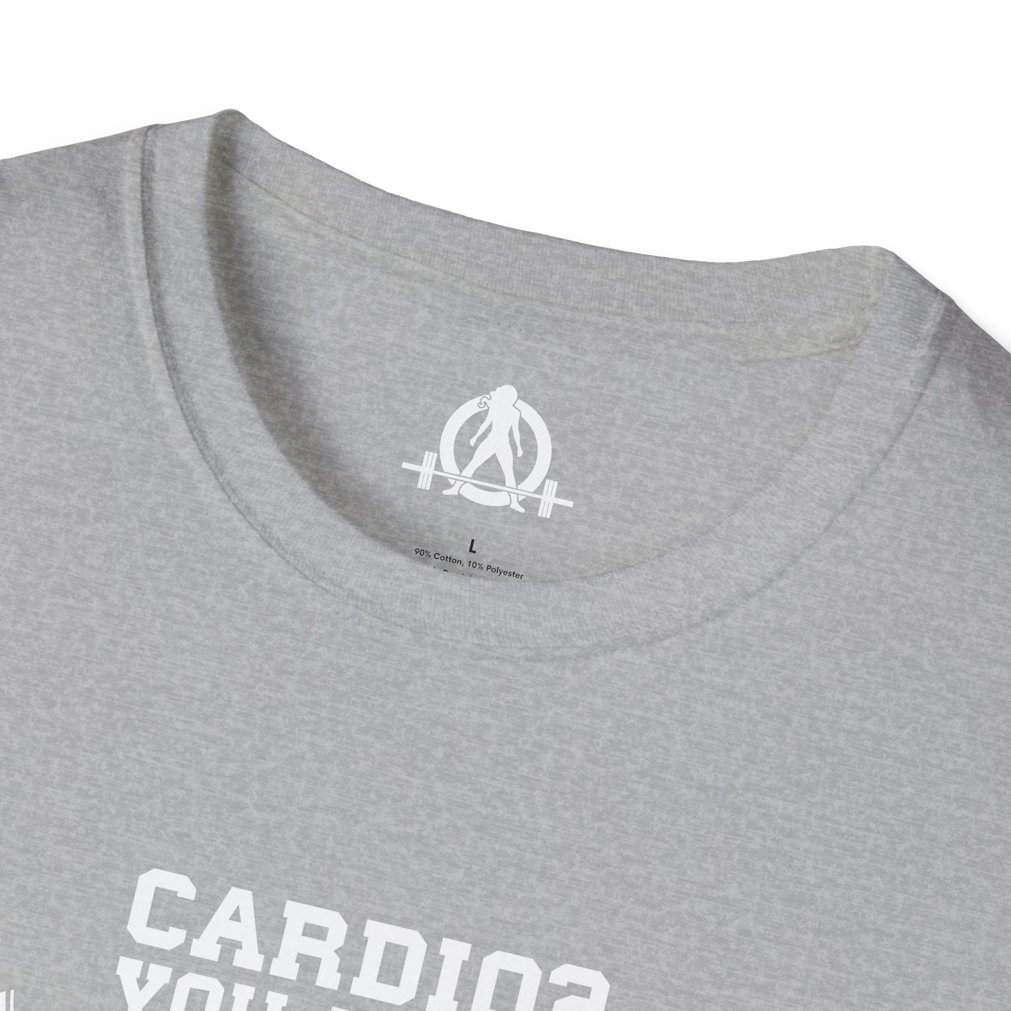Cardio? Lift Weights Faster - Unisex Softstyle T-Shirt - Front Logo