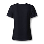 WWLW Women's Relaxed Heather CVC V-Neck Tee -  Black Logo