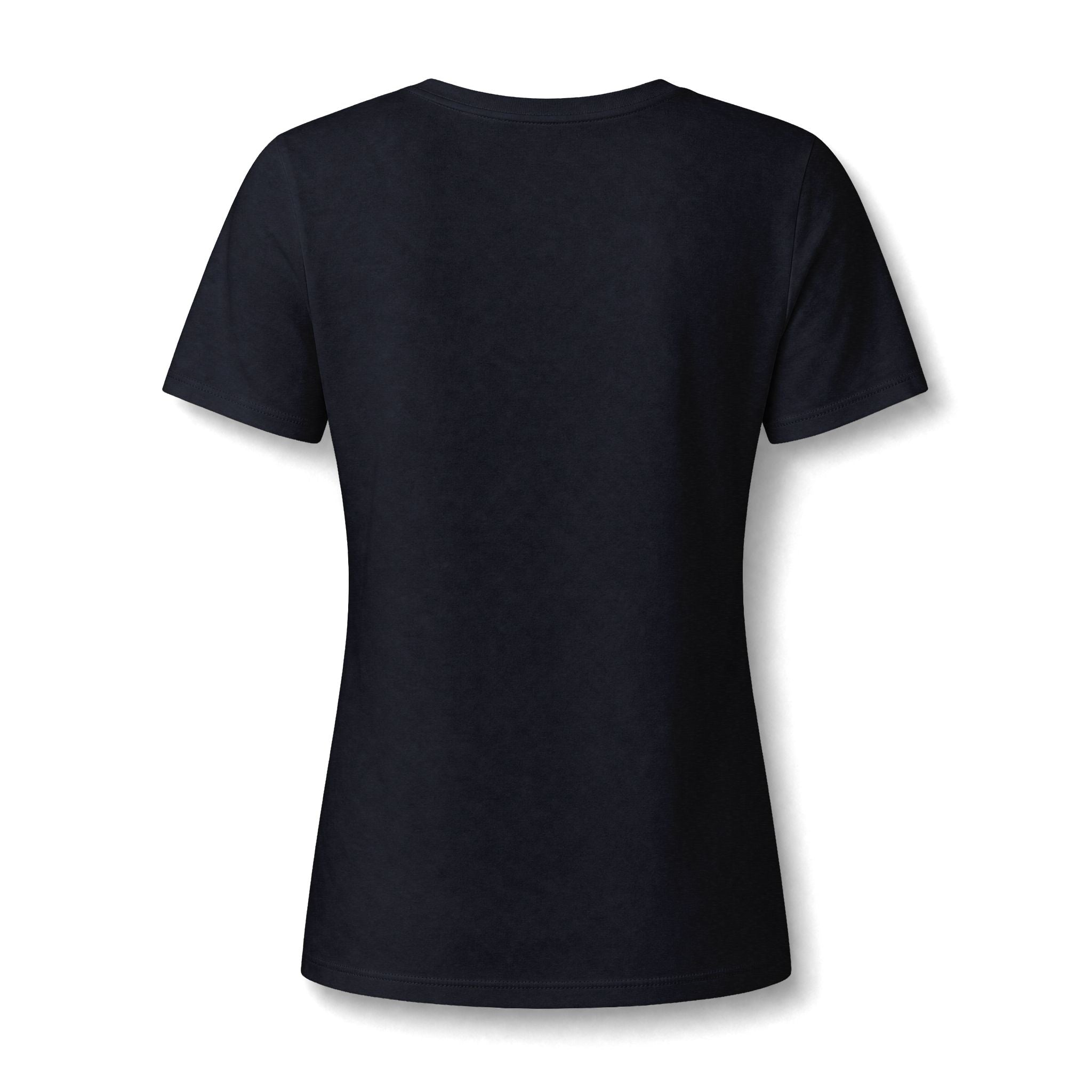 WWLW Women's Relaxed Heather CVC V-Neck Tee -  Black Logo